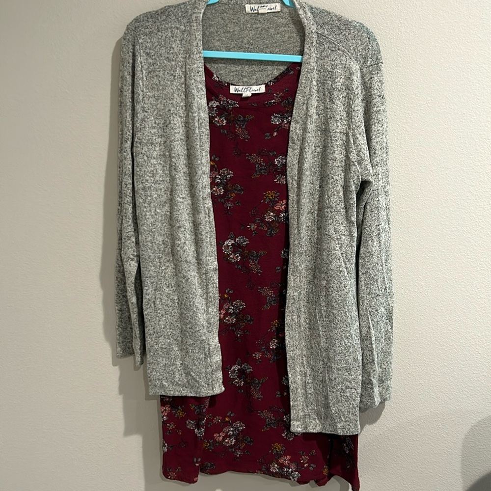 Wallflower Babydoll Cardigan Dress Set